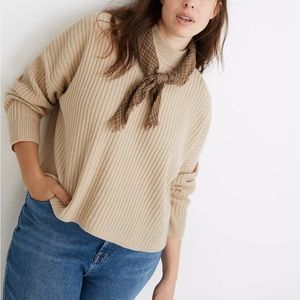 Madewell Cashmere Ribbed Mockneck Sweater